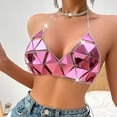 thumbnail image 4 of Kilaqueen Sparkly Sequin Bras for Women Spaghetti Strap Halter V Neck Bikini Tops Fashion Sexy Club Party Festival Outfits, 4 of 8