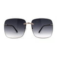 thumbnail image 2 of Womens Luxury Chain Jewel Trim Rimless Butterfly Diva Sunglasses Gold Smoke, 2 of 4