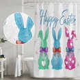 thumbnail image 5 of Happy Easter Shower Curtain, Waterproof Shower Curtains for Bathroom, Green Blue Purple Rabbits Love Heart Floral Washable Fabric Bathtub Curtain Set Bath Decor with 12 Hooks Standard 72"x72", 5 of 8