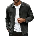 thumbnail image 2 of Jalioing Mens Corduroy Jacket Vintage Casual Long Sleeve Collared Button Down Jacket Business Fashion Solid Outerwear, 2 of 8
