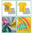 thumbnail image 6 of ATAIKU 2-7Y Little Girls 2-Piece Summer Pajamas 100% Cotton Short Pjs Set Kids Sleepwear - Dinosaur, 6 of 8