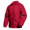 thumbnail image 4 of Mens Jacket Winter Fall Fashion Loose Hooded Waterproof Zipper Rain Jacket with Pockets Solid Color Thin Windbreaker Casual Mens Winter Coats Red L, 4 of 4