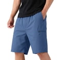 thumbnail image 2 of Domuza Golf Shorts for Men Quick Dry Stretch Dress Shorts with Pockets Lightweight Casual Hiking Shorts Blue M, 2 of 4