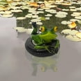 thumbnail image 1 of Water Floating Tire with Frog Ornament Figurine Statue Craft for Home Garden Pond Decoration Photo Prop Gift, 1 of 6