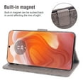 thumbnail image 4 of Compatible with Motorola Edge 50 Ultra/Moto X50 Ultra Wallet Phone Case and Tempered Glass Screen Protector Flip Credit Card Holder Stand Mandala Flower Cell Cover for 50 Ultra 2024 Women Men Gray, 4 of 8