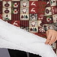 thumbnail image 3 of Oversized Wearable Blanket Hoodie,Red Christmas Collage Pattern Sherpa Blanket Hoodie with Super Pockets,Super Warm Fuzzy Pullover for Women & Men, 3 of 6