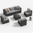 thumbnail image 6 of Clouddwell 7 Pieces Patio Furniture Set, All-Weather Wicker Rattan Patio Sectional Sofa Set with Coffee Table (Light Gray), 6 of 6