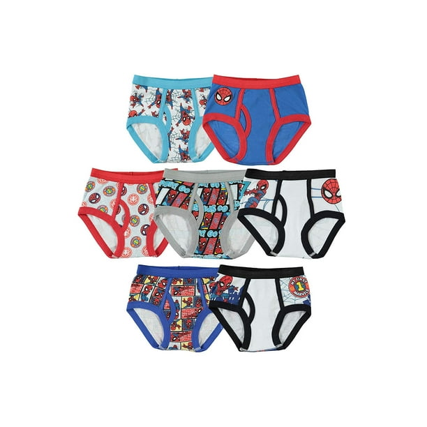 Marvel Spider-Man Toddler Boys' 7 Pack Multicolor Briefs Underwear