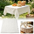 thumbnail image 6 of White Lace Jacquard Small Square Tablecloth for End Side Coffee Table Cover Home Decoration by Elapind, 6 of 6