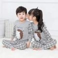 thumbnail image 1 of Conjunto de pijama de algodón para niños y niñas, ropa de dormir de dibujos animados, dinosaurio, gato, 4, 6, 8 y 9 años, para invierno, novedad, 1 of 4