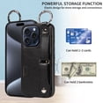 thumbnail image 3 of Allytech Wallet Case for iPhone 15 Pro Max, [Card Slot] [Ring Buckle] [Adjustable Wristband with Snap Buckles] Premium PU Leather Kickstand Shockproof Case Cover for Women Men - Black, 3 of 10