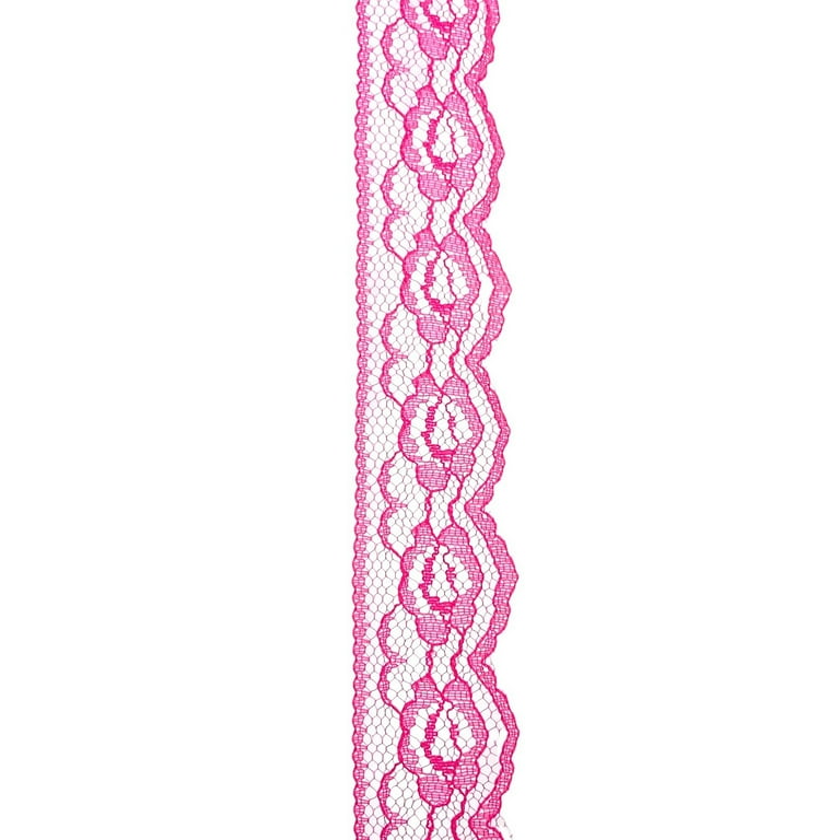 Simplicity Trim, Hot Pink 1 1/4 inch Rose Lace Trim Great for Apparel, Home  Decorating, and Crafts, 3 Yards, 1 Each