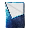 thumbnail image 2 of Ocean Soft Flannel Fleece Throw Blanket, Underwater View Sandy Seabed Aquatic Scenes Sunbeams Nature Picture Print, Cozy Plush for Indoor and Outdoor Use, 50" x 70", Navy Blue Aqua, by Ambesonne, 2 of 5