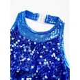 thumbnail image 5 of CHICTRY Girls Modern Jazz Latin Dance Costume Halter Shiny Sequins Crop Top with Skirt Outfit Dancewear Royal Blue 4, 5 of 7