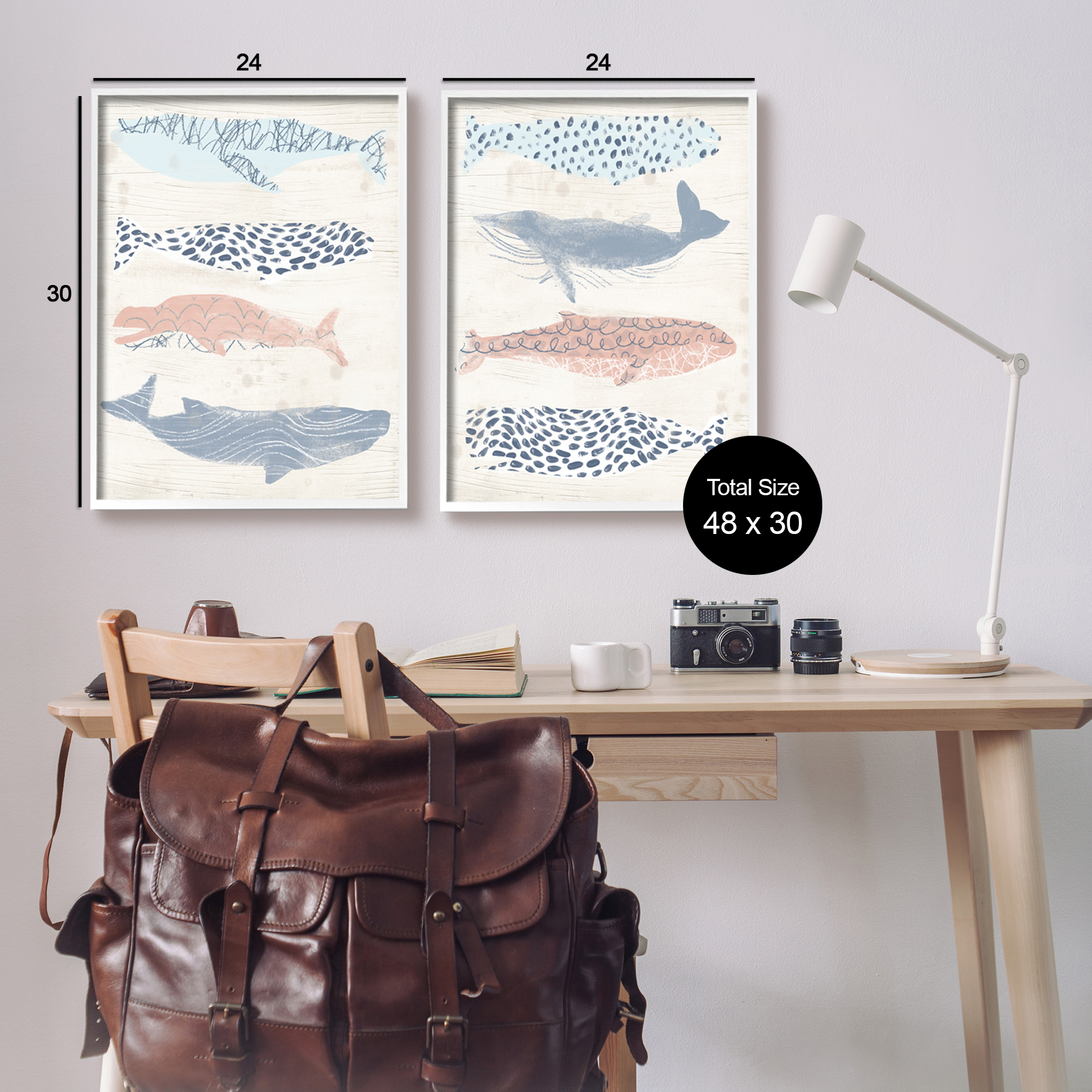 Stupell Industries Rustic Patterned Sea Life Animals & Insects Painting White Framed Art Print Wall Art, 24 x 30