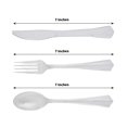 thumbnail image 3 of Efavormart 24 Pack Silver 7" Disposable Plastic Cutlery Set Classic Crystal Design Disposable Flatware, 3 of 11