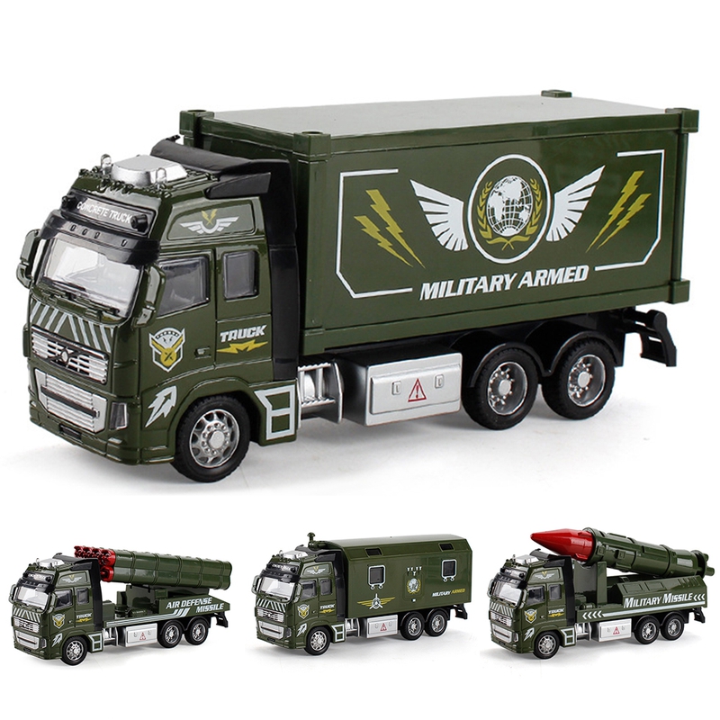 SANWOOD Vehicle Toy,Children Alloy Pull Back Engineering Vehicle Military Truck Car Model Toy Gift - image 2 of 6