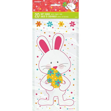 Easter Keepsake Box - Happy Easter Bunny Cellophane Bags, 20-Count