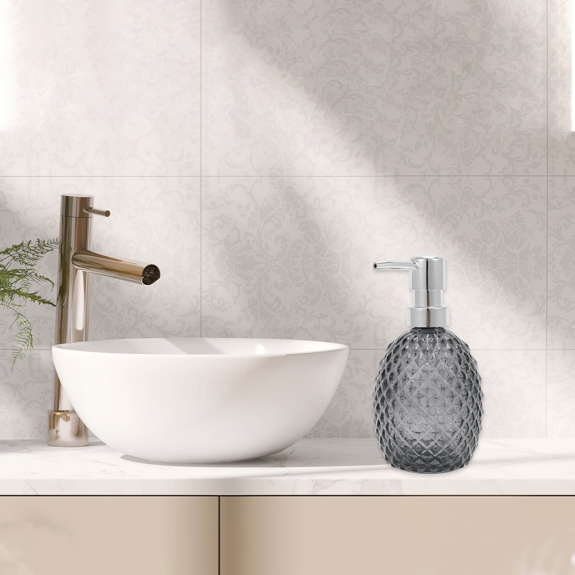 Unique Bargains 1 Pc Pineapple-shaped Soap Dispenser 11.84oz Gold Tone Silver Tone