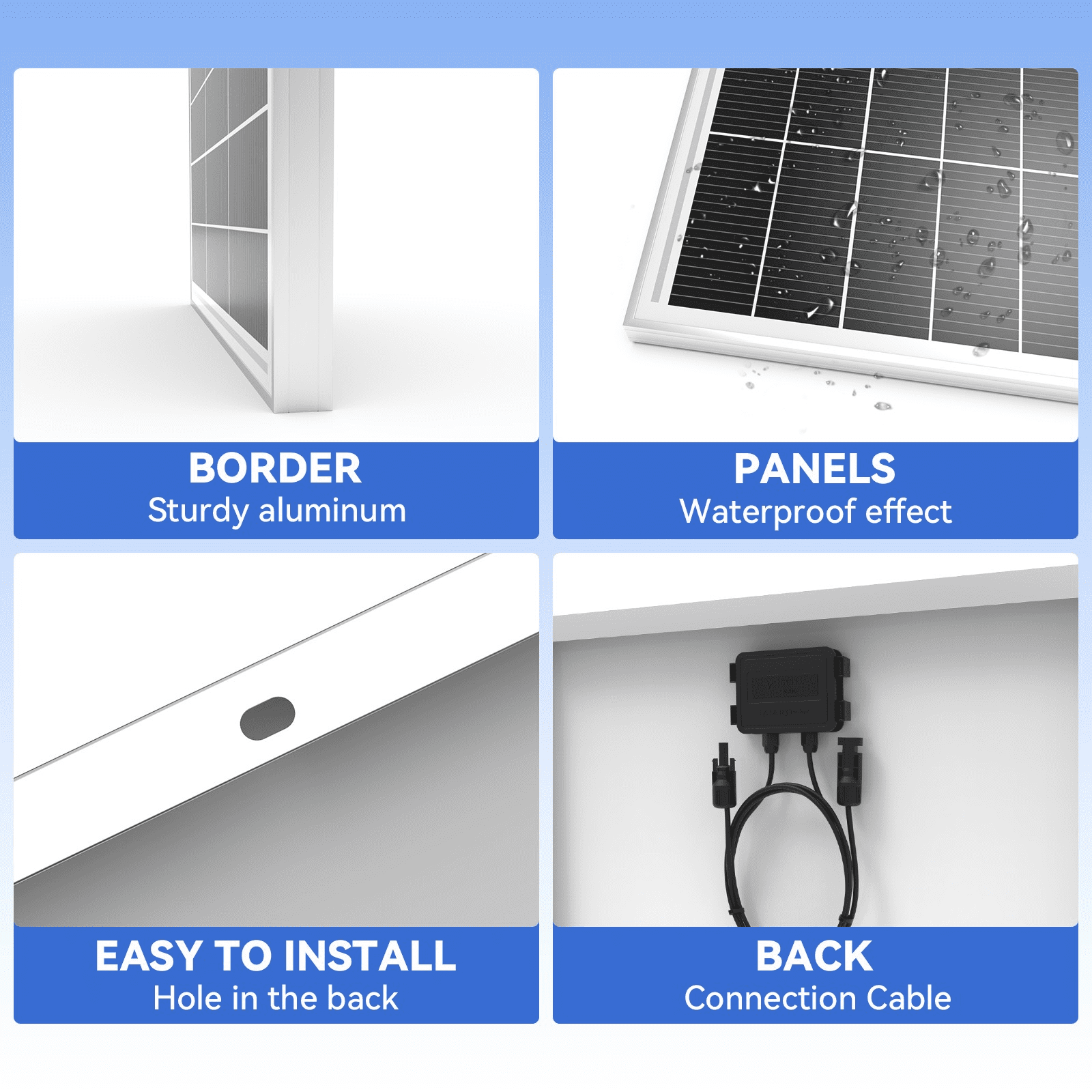 WERCHTAY 200 Watt Solar Panel, 18BB N-Type 200W 12V 25% High Efficiency 200W Solar Panels, Monocrystalline Solar Module for RV Home Farm Trailer Camper Marine Off-Grid Solar System