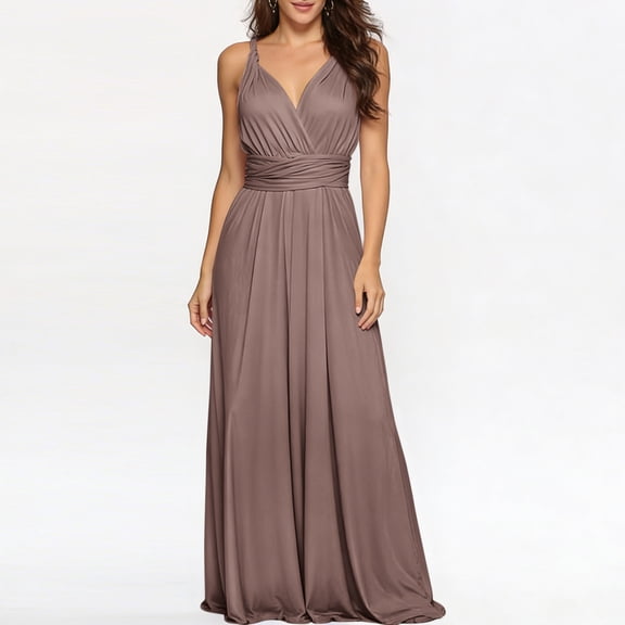 Multi-way Transformer Dress Sexy Backless Cross Bandage Maxi Dress Flowy Infinity Evening Gown for Bridesmaid Wedding Party Prom