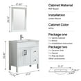 thumbnail image 6 of Wonline 32in. White Bathroom Vanity Sink Combo Integrated Ceramic Sink Cabinet with Faucet Mirror Drain Wallmounted, 6 of 9