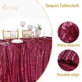 thumbnail image 3 of Mantel B-COOL con lentejuelas burdeos, 125 x 125 cm, decoración de fiesta, 3 of 7