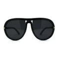 thumbnail image 3 of Womens Oversize Chunky Thick Plastic Racer Fashion Sunglasses All Black, 3 of 4