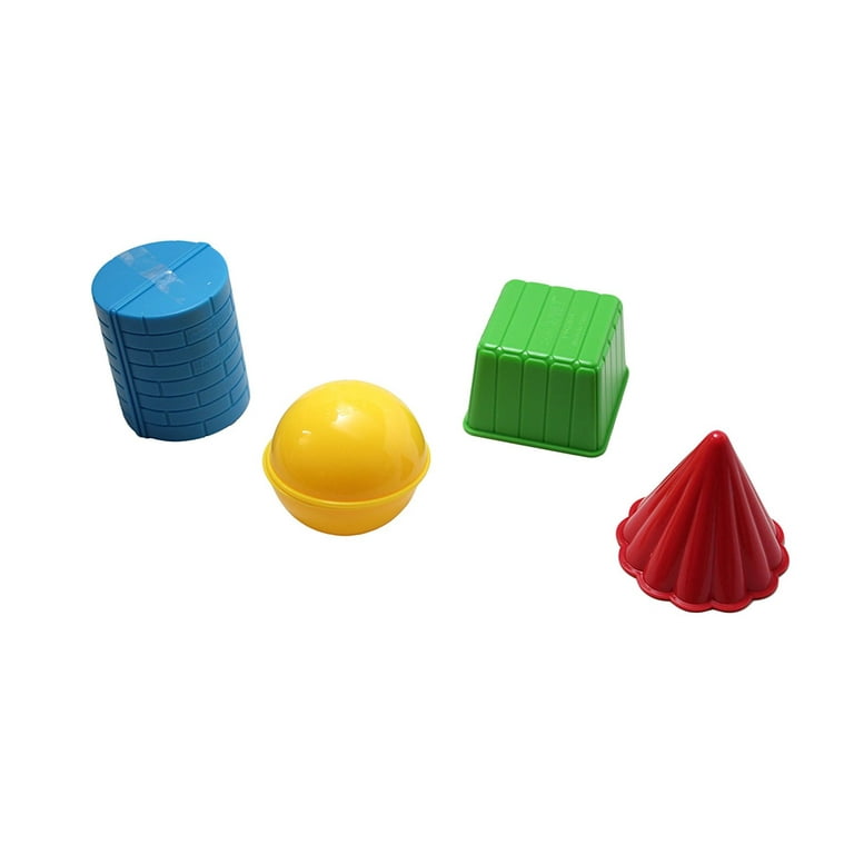 3D Geometric Shapes Solid Play Doh and Moving Sand Molds