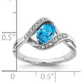 thumbnail image 2 of 14K White Gold Oval Blue Topaz And Diamond Ringsize 7 (Width 1.9 To 3) - Jbsp, 2 of 5