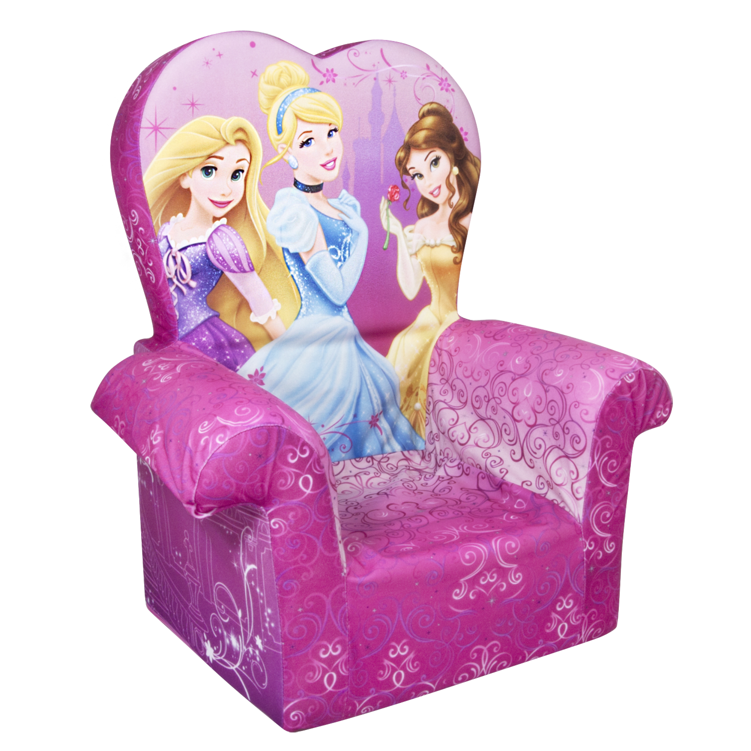 Marshmallow Furniture Foam Toddler High Back Chair Kids, Disney Princess - image 2 of 4