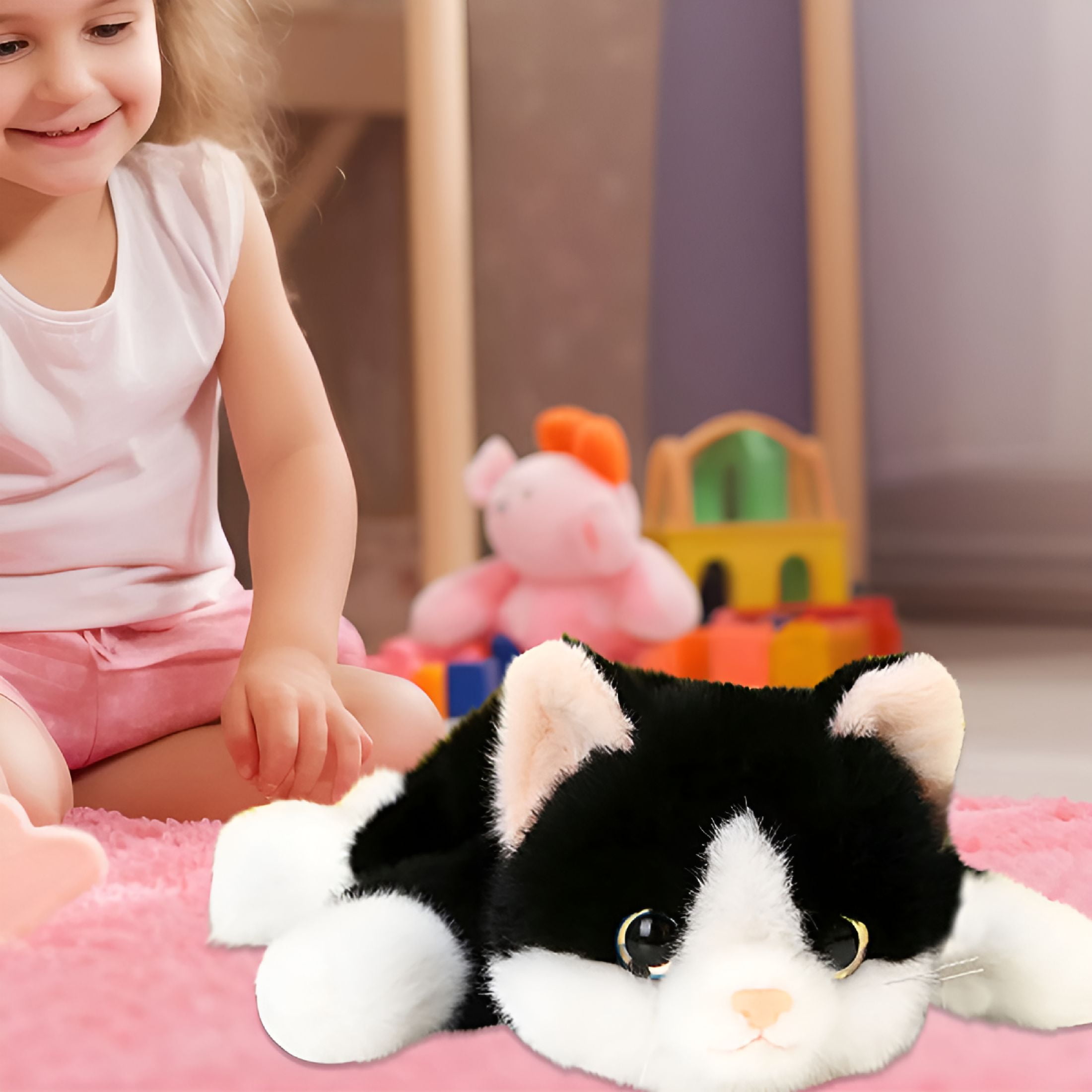 BESTSKY 2026 New Weighted Cat Stuffed Animals 0.6 Lbs Cute Realistic Kitten Plush Toys 11.8 Inch Soft Plushies Gifts for Kids, Cute Kitten Plushies Toy Gifts for Boys and Girls