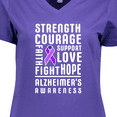 thumbnail image 4 of Inktastic Alzheimer's Awareness Strength Support and Courage Women's V-Neck T-Shirt, 4 of 5