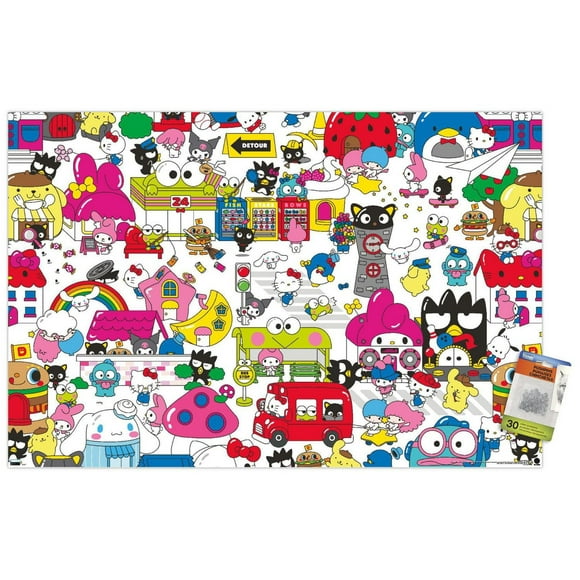 Hello Kitty and Friends: Hello - Group Wall Poster, 22.375" x 34"