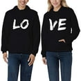 thumbnail image 2 of WEAIXIMIUNG Cute Sweatshirts Couple Plus Thick Hooded Letter Print Solid Color Plus Size Hoodie (Women's), 2 of 4