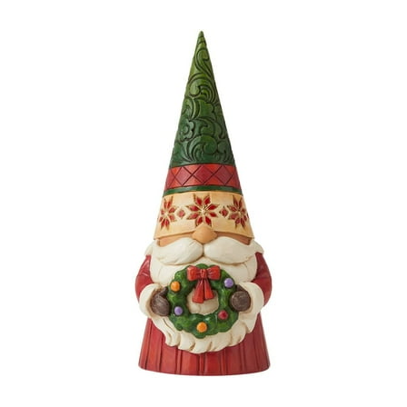 Enesco Jim Shore Heartwood Creek Christmas Gnome with Wreath Figurine