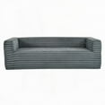 thumbnail image 5 of Modern Corduroy 89" 3-Seat Sofa with Squared Arm for Living Room, 5 of 13