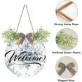 thumbnail image 2 of Coolnut Welcome1 Watercolor Bouquet Welcome Sign for Front Door, Rustic Wooden Wall Sign with Artificial Leaves for Home Farmhouse Porch, 12" Round Home Decor, 2 of 7