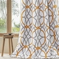 thumbnail image 2 of PrimeBeau Mustard and Grey Geo Pattern Thermal Insulated Blackout Curtains, 63" Length, 2 Panels, 2 of 6