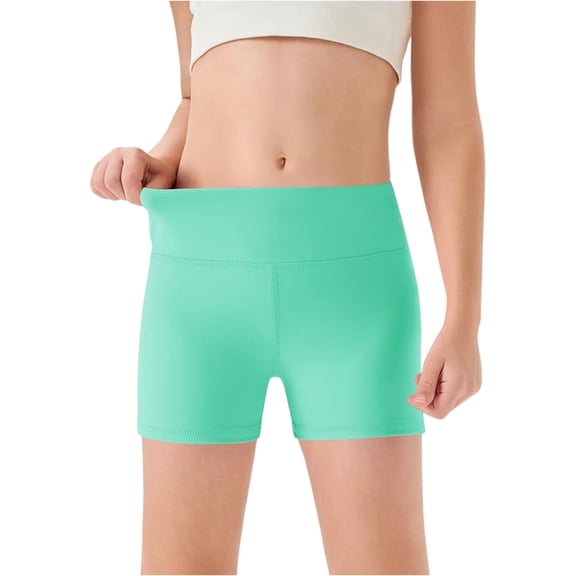CCRFTGI Athletic Shorts for Children Girls 10-12 High Waist Yoga Shorts Gym Girls Fashion Comfy Gymnastics Shorts for Girls Mint Green 7-8 Years