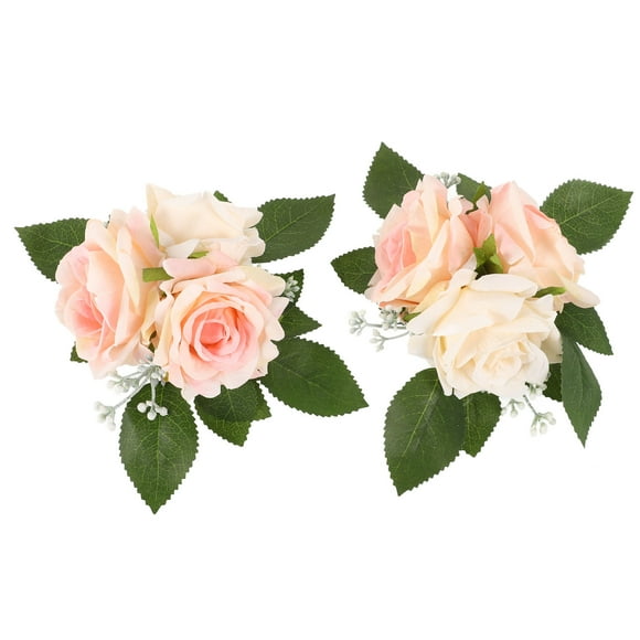 OULII 2Pcs Elegant Flower Cake Decor Multi Color 19.00X16.00X7.00CM