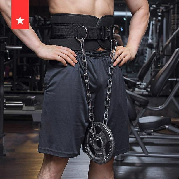 Pull-up Belt Weighted Dip Belt with Chain Double D-ring