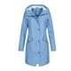 thumbnail image 2 of Chaqueta ligera para mujer Impermeable Impermeable Gabardina con capucha Otoño Invierno Cálido Cortavientos a prueba de viento para acampar al aire - Blue, XL SG Macarena Chaquetas de mujer, 2 of 4