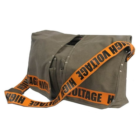 High Voltage Utility Messenger Laptop Bag in Green