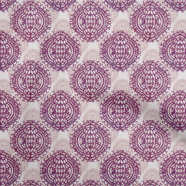 oneOone Georgette Viscose Dark Magenta Fabric Asian Block Sewing Material Print Fabric By The Yard 42 Inch Wide