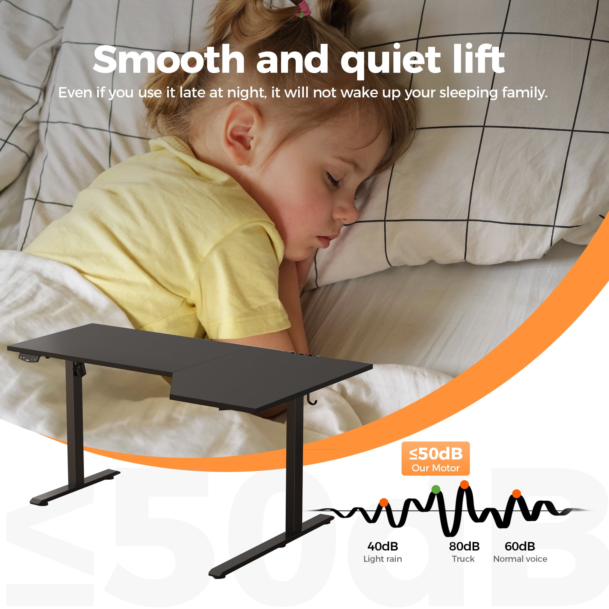 59.1 Inch Electric L-Shaped Height Adjustable Standing Desk, Sit to Stand Corner Desk with Memory Presets and Hooks, Ergonomic Home Office Computer Desk for Workstations, Black