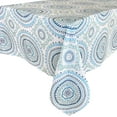 thumbnail image 3 of Newbridge 52 x 52 Inch Square Fabric Tablecloth, Blue Circle Stitch, Indoor Outdoor Party Table Cover, 3 of 5