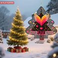 thumbnail image 4 of Stylized Metal Hanging Christmas Tree Wind Spinner - Heart Design with Orange & Pink Stars White Circles Perfect for Garden Decor, 4 of 7