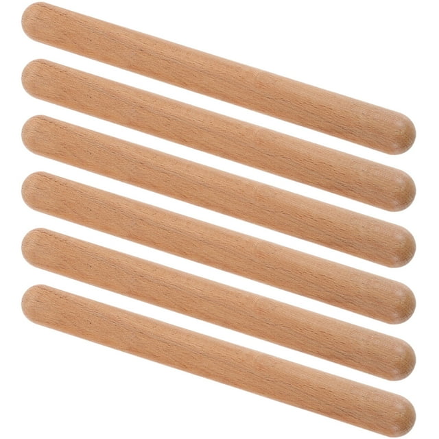 FONWILYO 6Pcs Wood Percussion Instrument Light Brown Kids Musical Instruments Hand-Brain Coordination