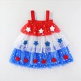thumbnail image 2 of KPOPLK Baby Girl 4th of July Outfit Smocked Romper Dress America Flag Dresses Embroidery Short Puff Sleeves Bodysuit Jumpsuit Spring Clothes(7-8 Years,Red), 2 of 9